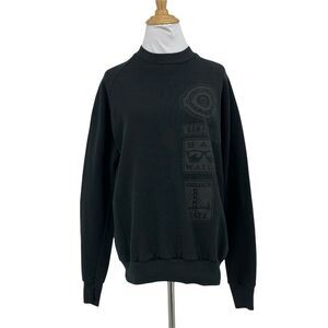 Vintage San Francisco Sweater Adult Size L Black Golden Gate Fleece Pullover